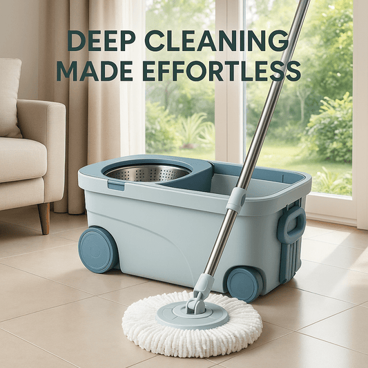 Dual Tank Spin Mop with Stainless Steel Drying Basket