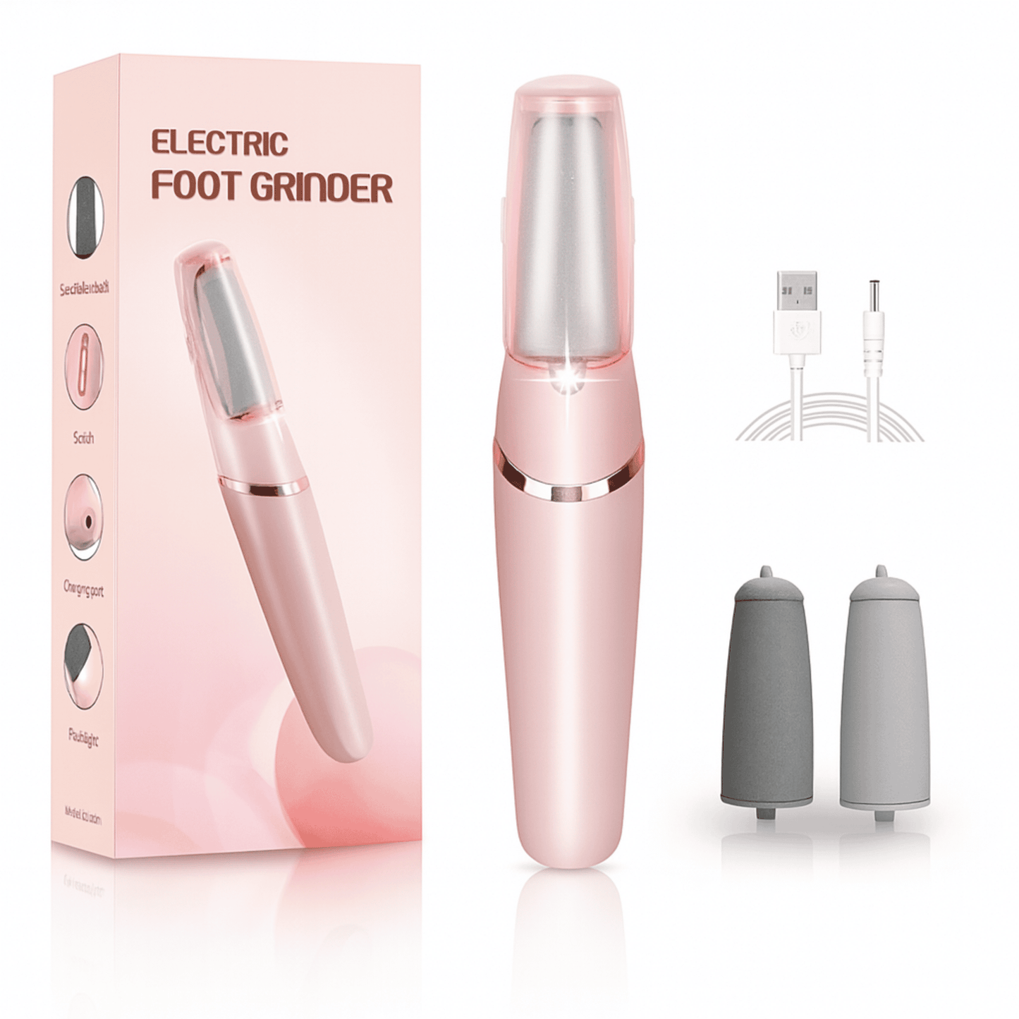Flawless Electronic Foot File – 3 Interchangeable Heads