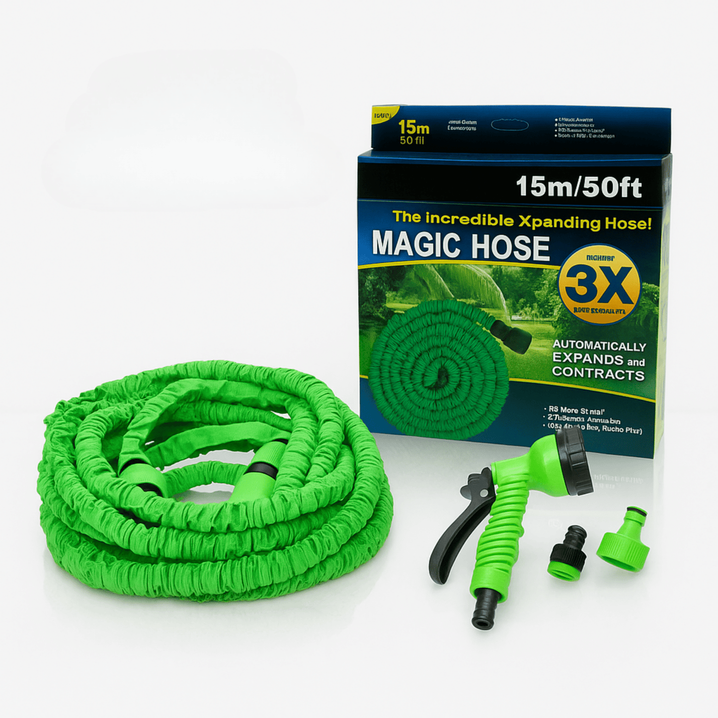 خرطوم مياه قابل للتمدد حتى 15 متر للتنظيف والحدائق المنزلية