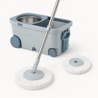 Dual Tank Spin Mop with Stainless Steel Drying Basket