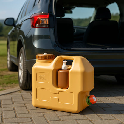 Portable Water Container with Hand Wash Dispenser – 15L