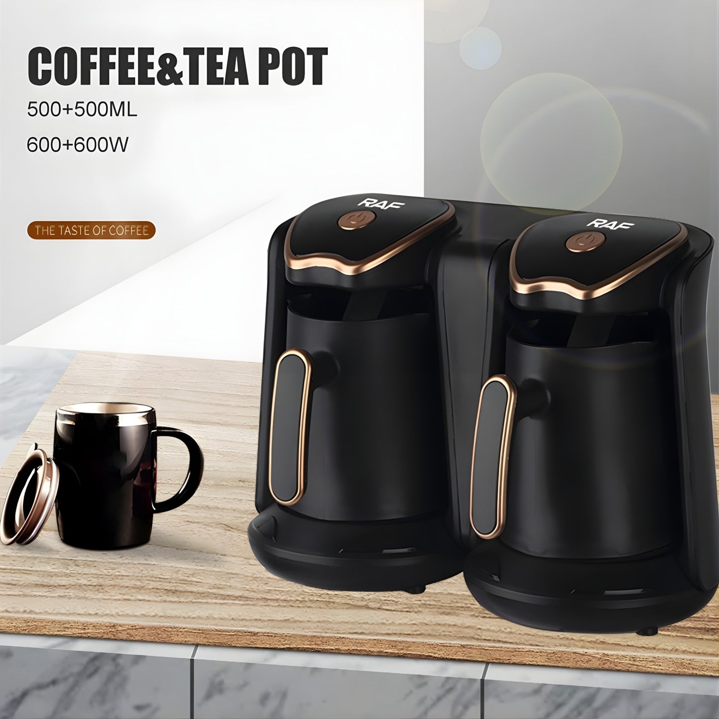 RAF Dual Turkish Coffee Maker – Automatic Electric Coffee Pot