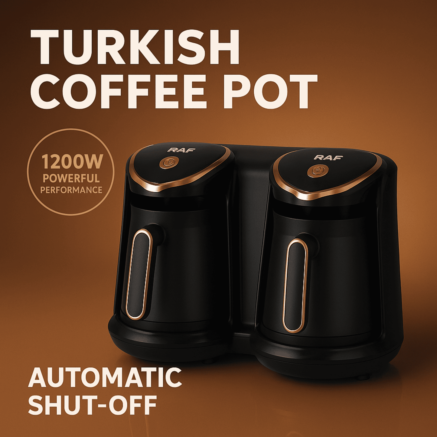 RAF Dual Turkish Coffee Maker – Automatic Electric Coffee Pot