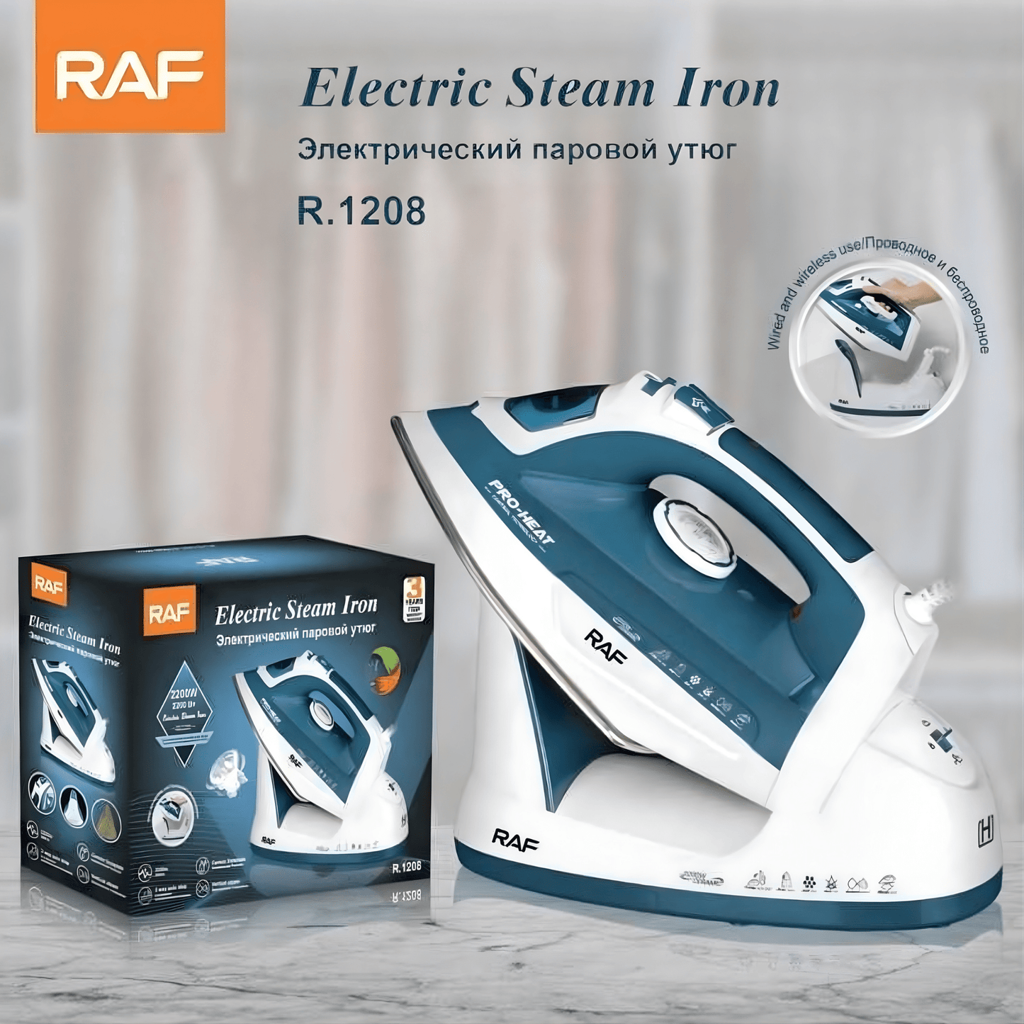 Wireless Steam Iron with Fast Heating & Ceramic Soleplate