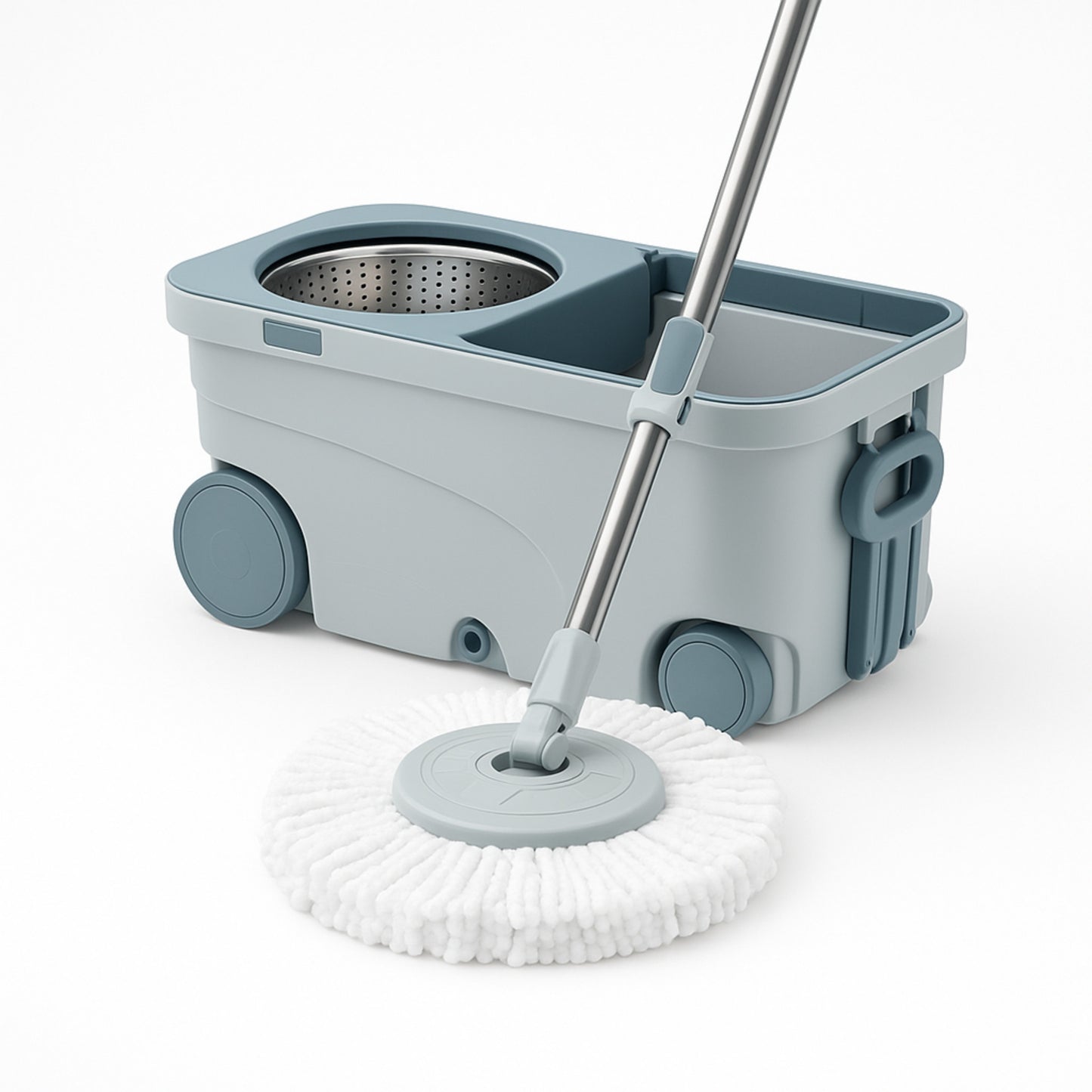 Dual Tank Spin Mop with Stainless Steel Drying Basket