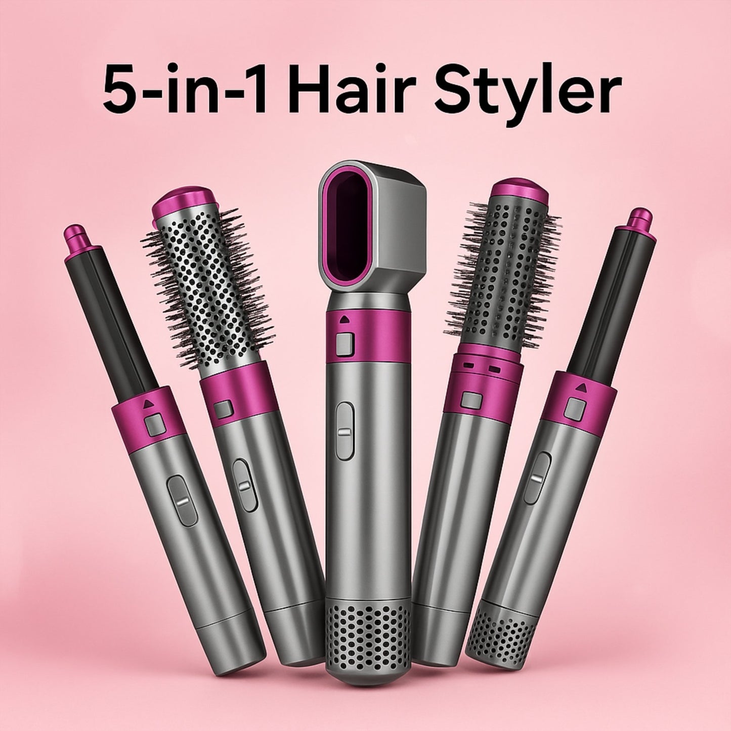 in-1 Hot Air Styler Hair Curler Brush | Dryer, Volumizer & Straightener Tool-5