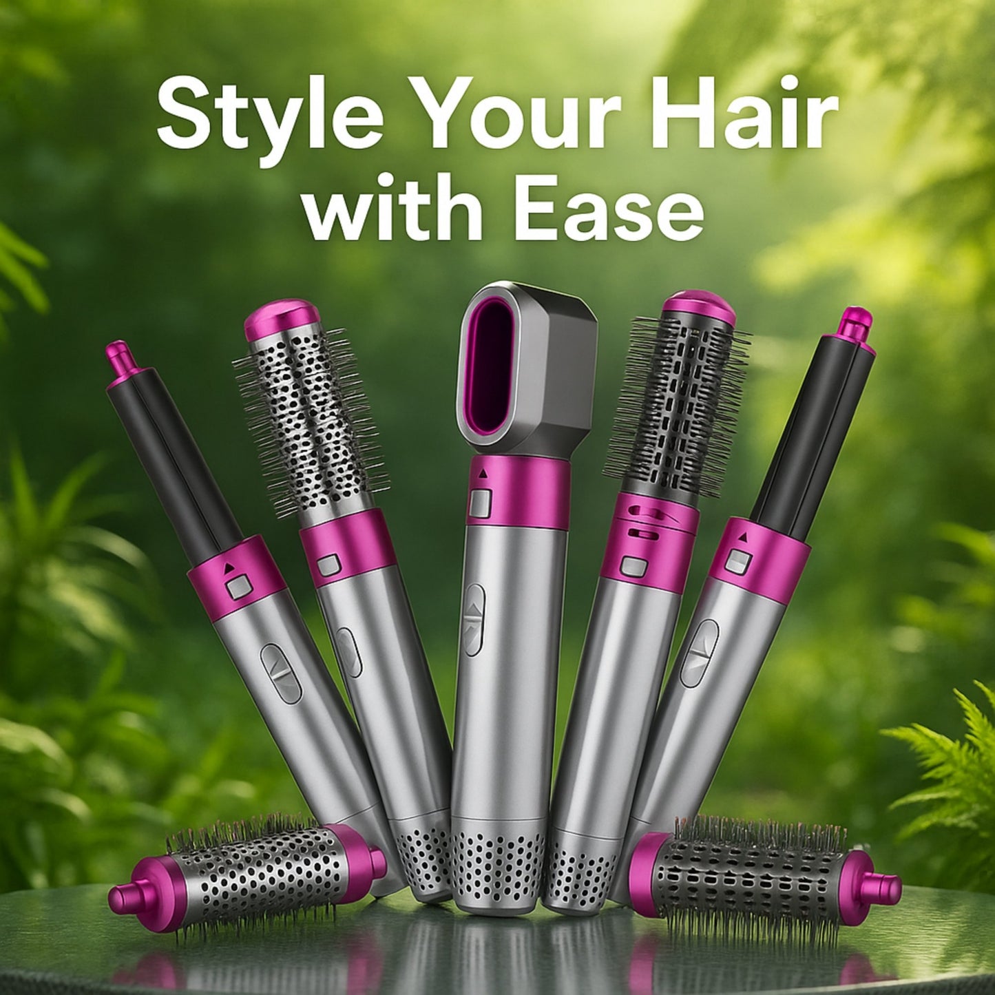 in-1 Hot Air Styler Hair Curler Brush | Dryer, Volumizer & Straightener Tool-5