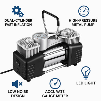 2 Cylinder Heavy-Duty Car Air Compressor 628-4X4