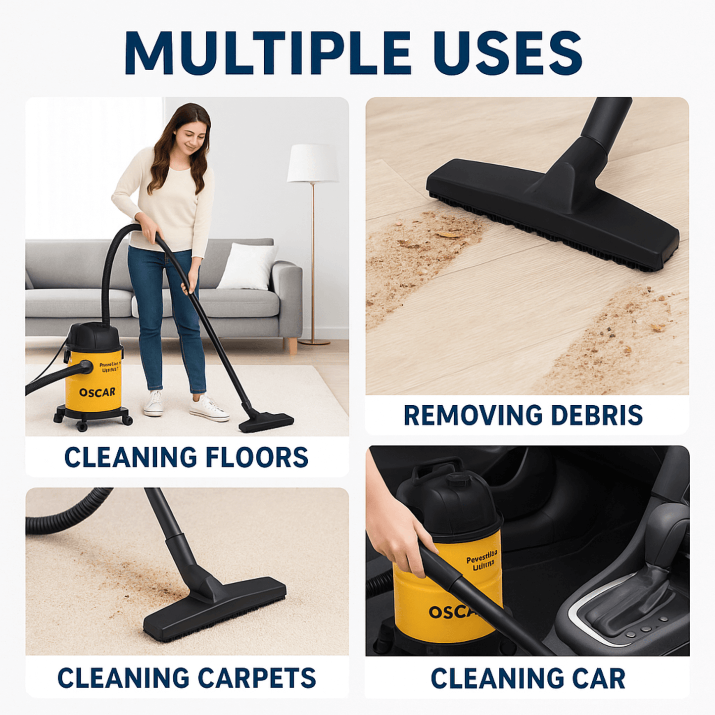 Electric Vacuum Cleaner OSCAR PowerVac 5000W – 30L Heavy Duty Stainless Drum