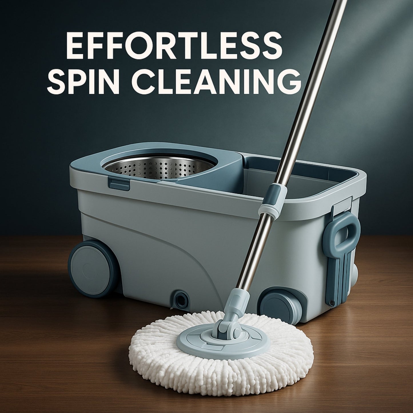 Dual Tank Spin Mop with Stainless Steel Drying Basket