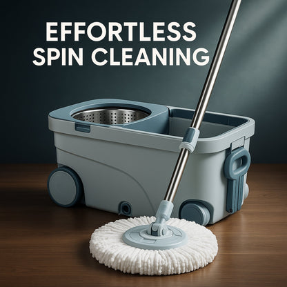 Dual Tank Spin Mop with Stainless Steel Drying Basket