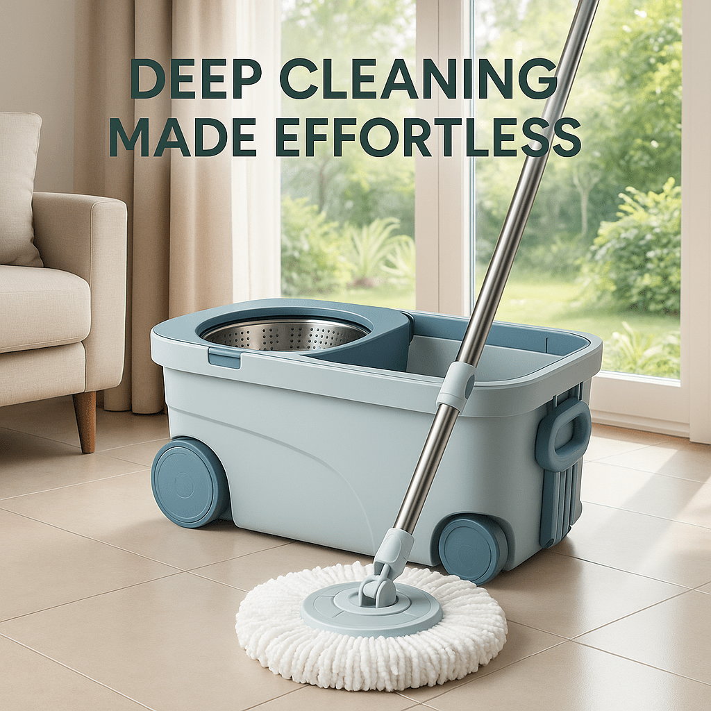 Dual Tank Spin Mop with Stainless Steel Drying Basket