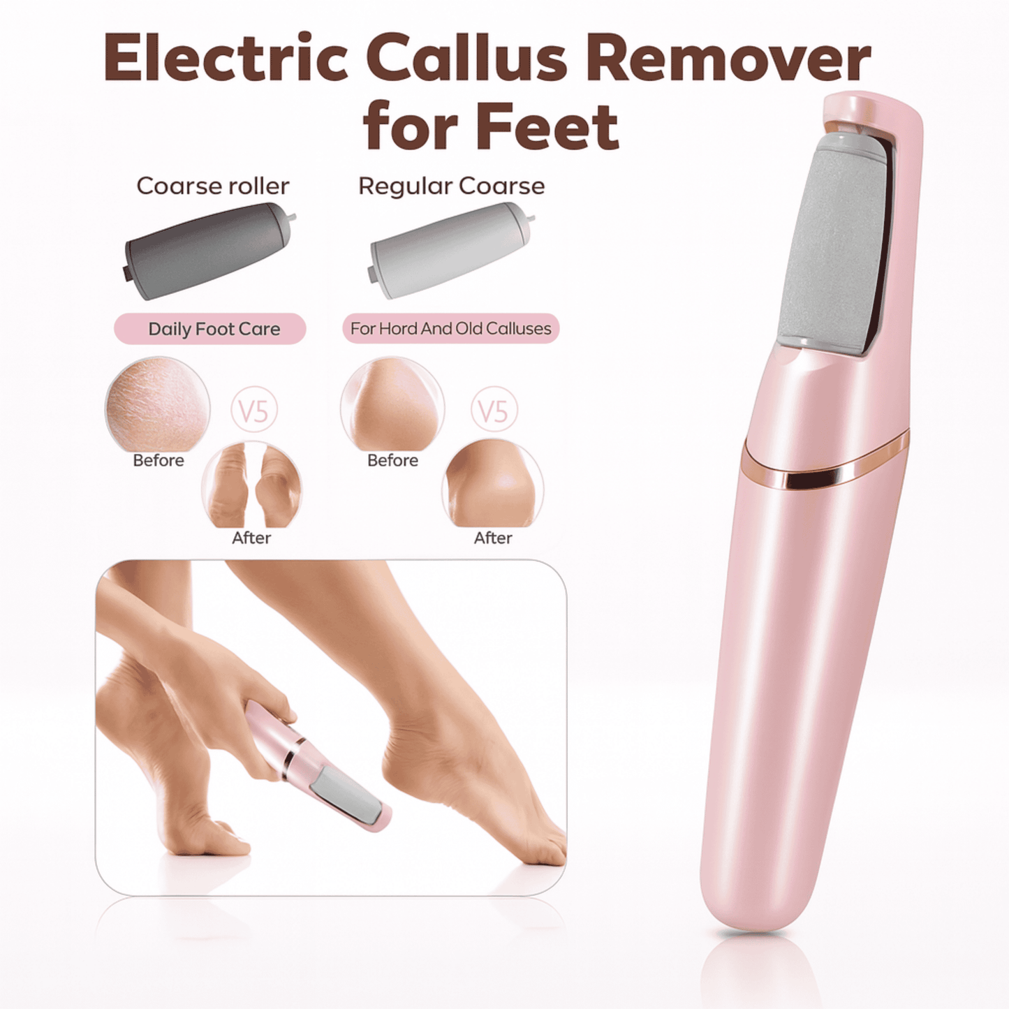 Flawless Electronic Foot File – 3 Interchangeable Heads