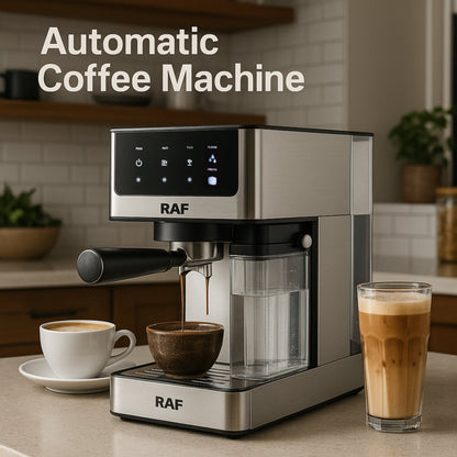 RAF Automatic Espresso Coffee Machine – 1350W, Dual Boiler, 1.8L
