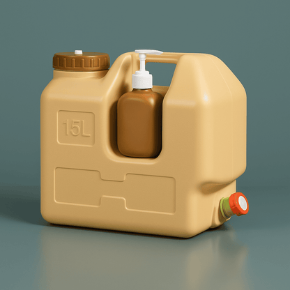 Portable Water Container with Hand Wash Dispenser – 15L